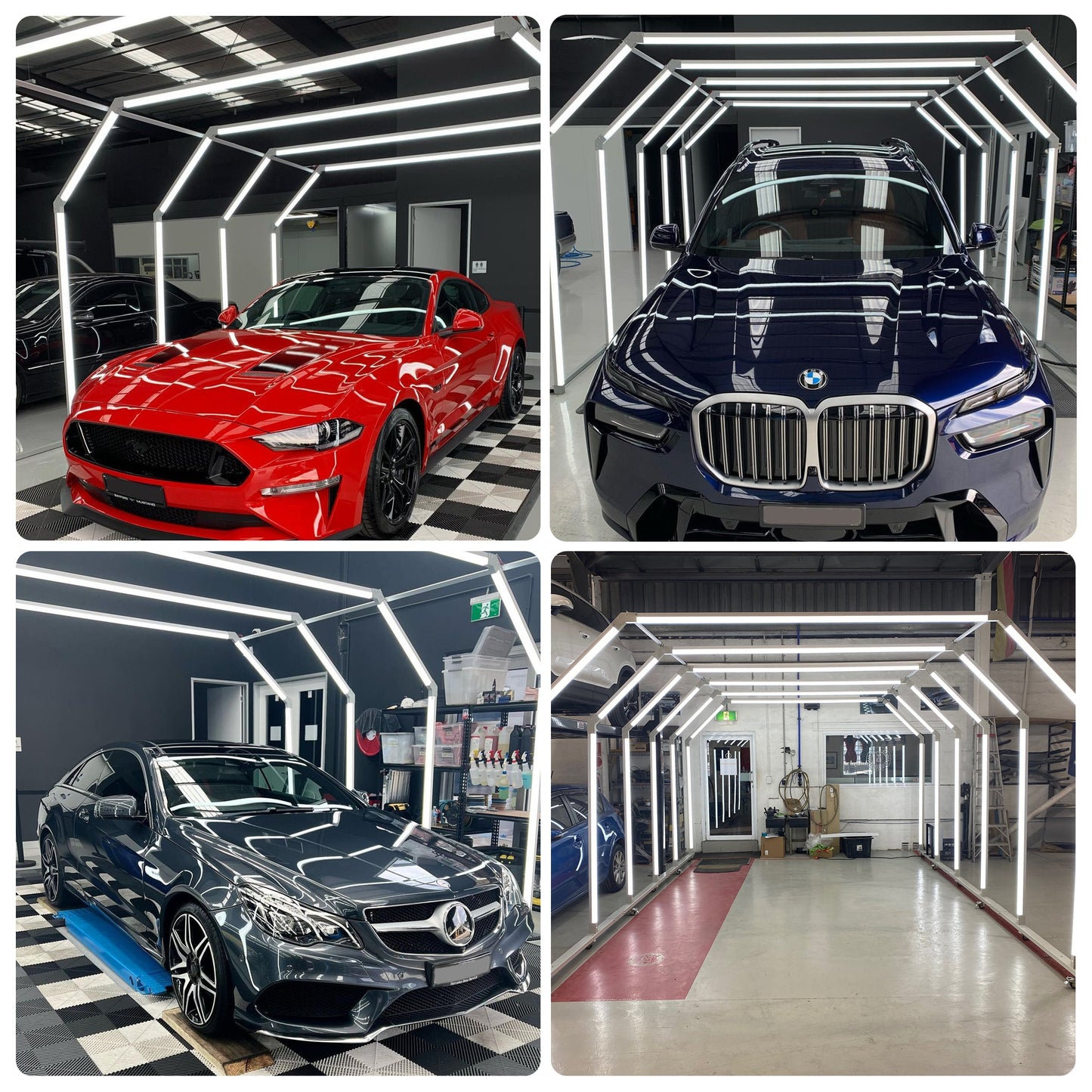 Large LED light arch tunnel installed in garages and shops