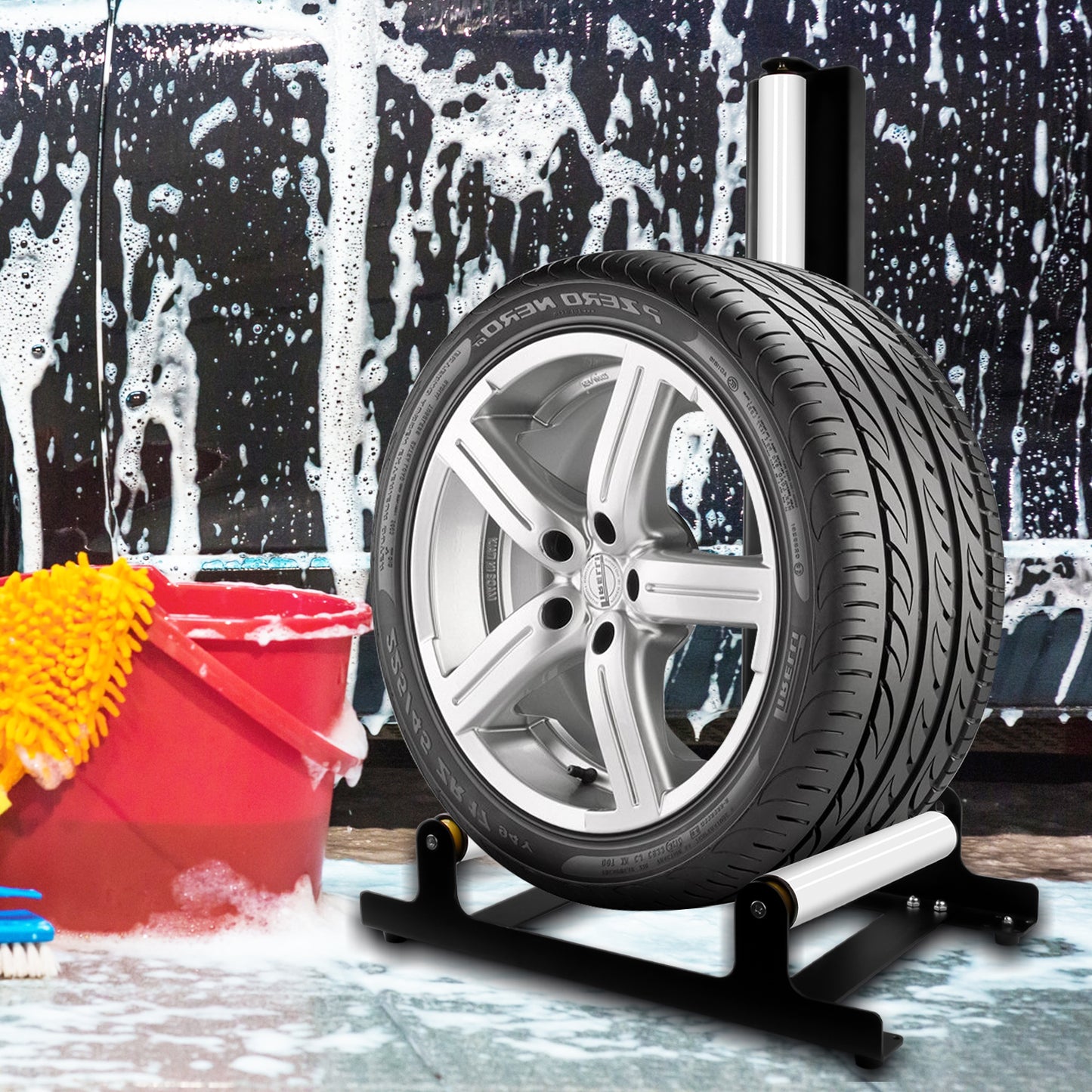 Rolling Wheel Detailing Stand for car wash