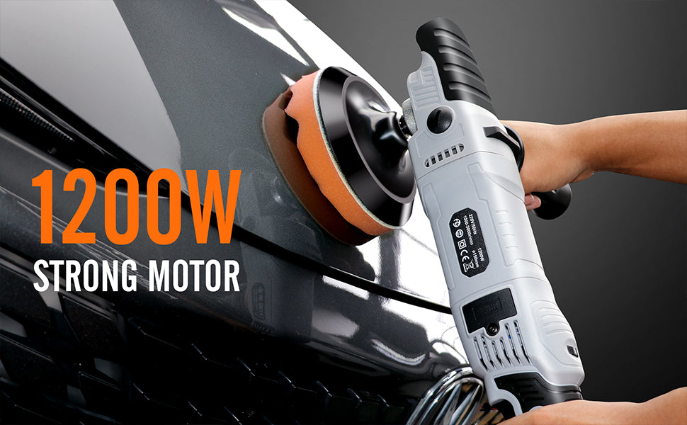 Rotary Polisher in Action on Car Surface