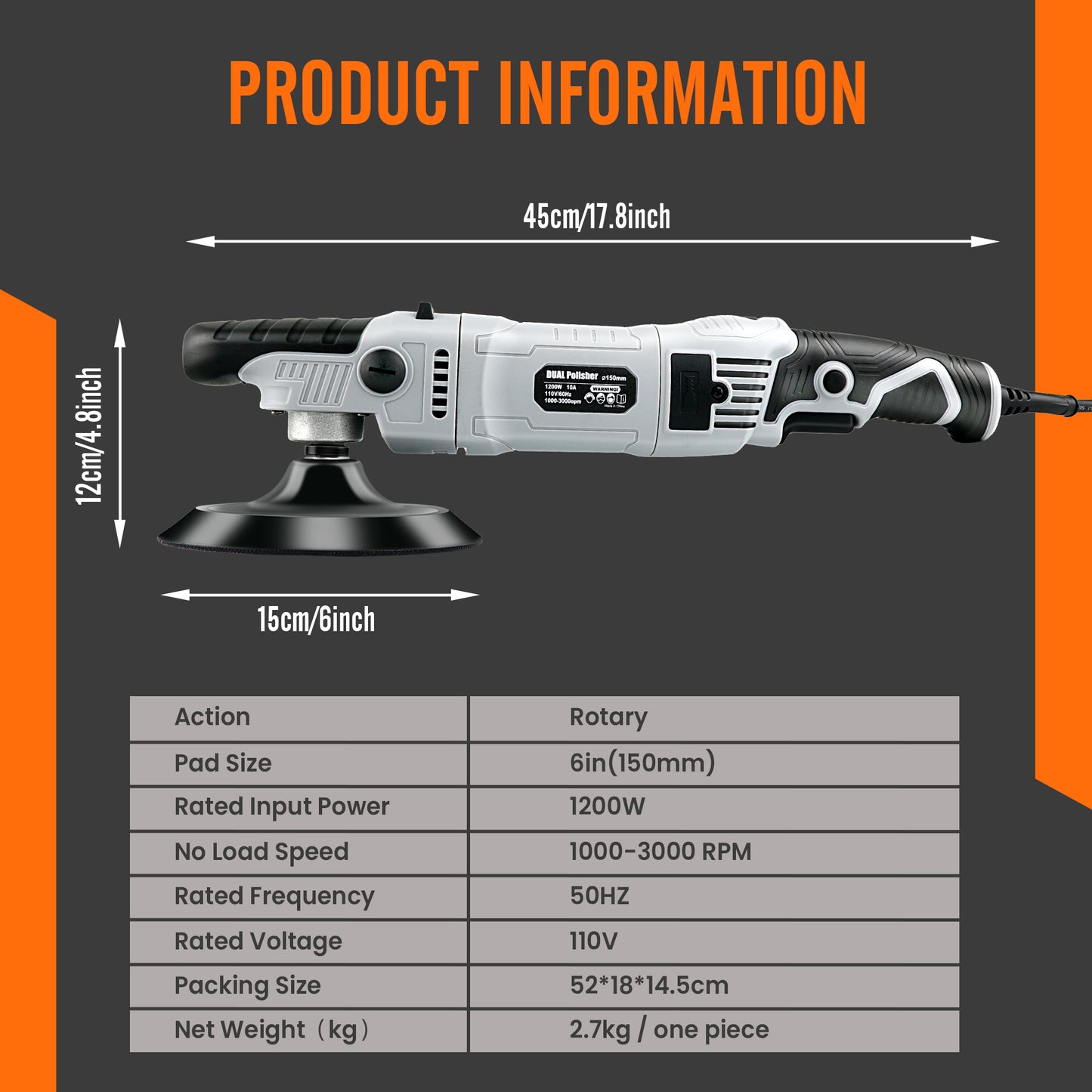 Rotary Polisher Dimension and Statistics
