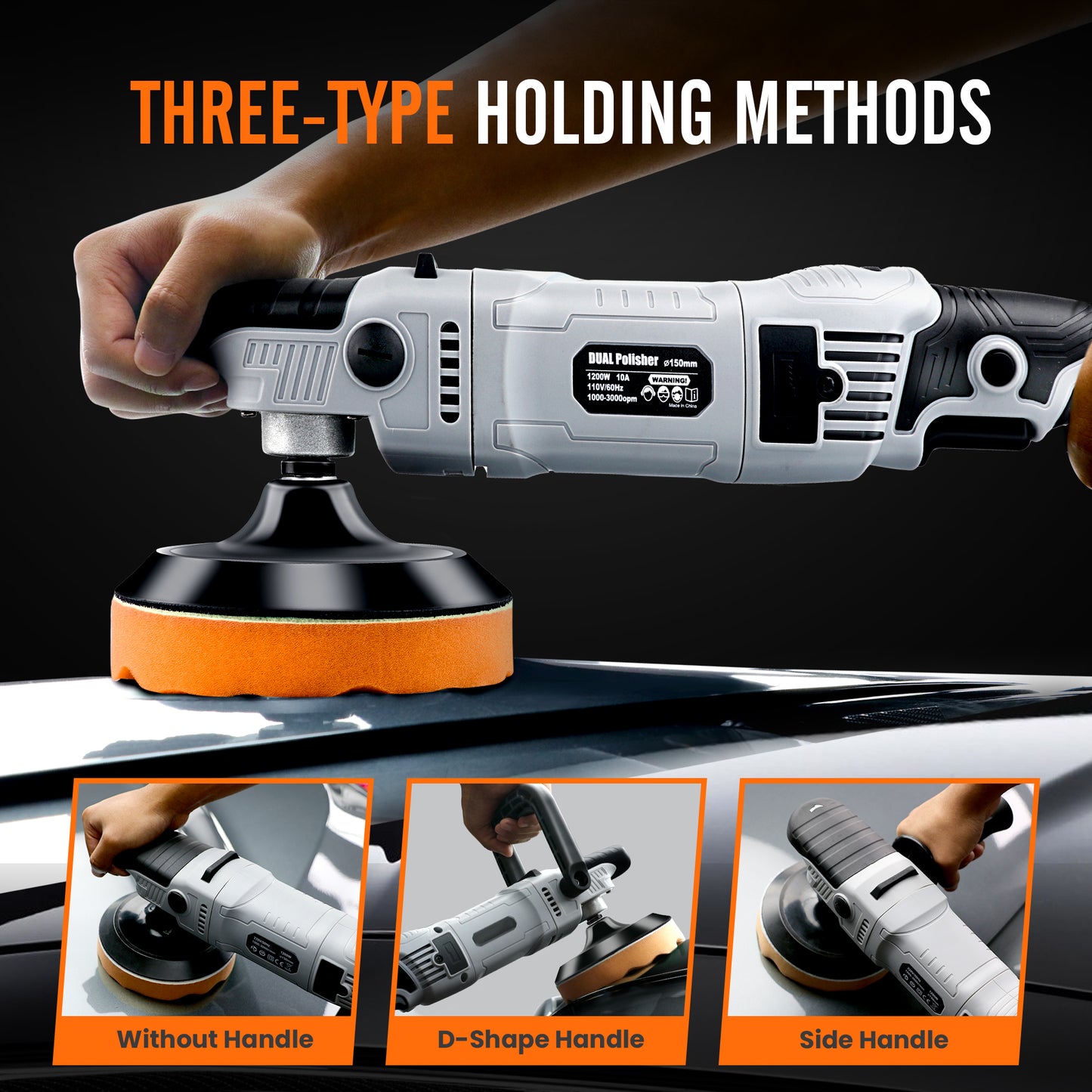 Three Rotary Polisher Holding Methods