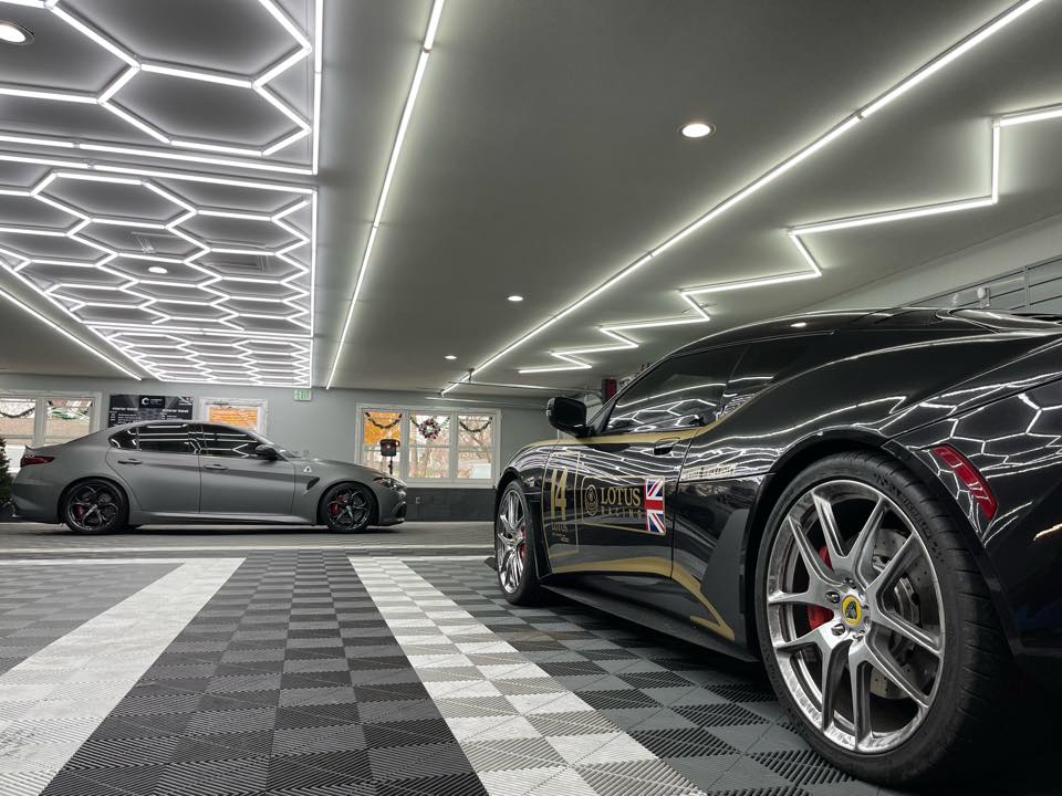 Hexagon LED lights (15 grids) in car dealership