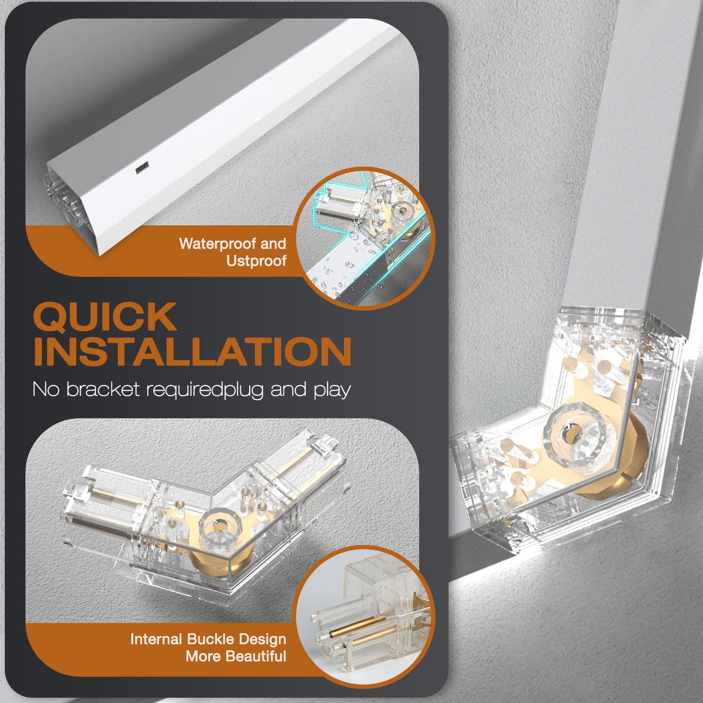 Soccer-inspired LED light for quick and easy install