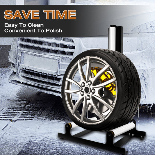 Rolling Wheel Detailing Stand with car tire