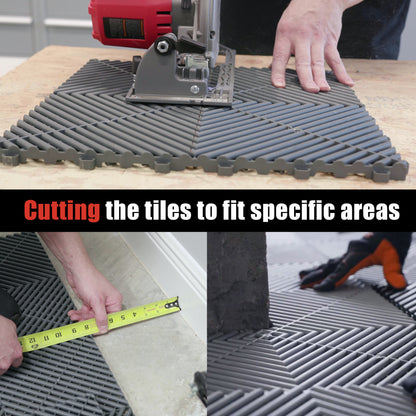 Interlocking Garage Floor Tiles (set of 25) Indoor & Outdoor